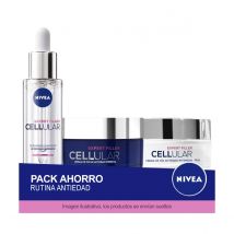 NIVEA ANTIEDAD CELLULAR EXPERT FILLER Pack Ahorro Cuidado Facial - Contiene Crema de Día, Crema de Noche y Sérum Facial de +Ácido Hialurónico