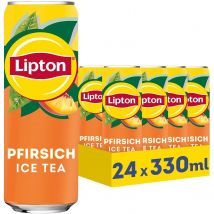 Lipton Ice Tea Melocotón Zero 24 Latas x 330 ml, Té Helado Sabor Melocotón, sin Azúcar Añadido, Deliciosa Bebida, Refrescante y Saludable, Refresco de Té, para Cualquier Momento del Día