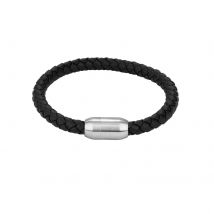 Radiant Pulsera Hombre Pulsera Hombre Tribal Negra De Acero, Piel Negro, Plateado