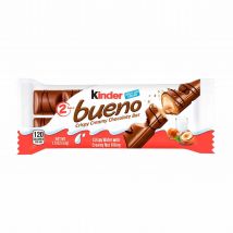 Kinder Bueno Barquillo Cubierto de Chocolate con Leche Relleno de Crema de Avellanas caja de 30 unidades