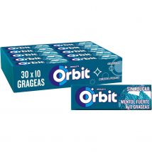 Orbit Chicles - Sin Azúcar - Sabor Mentol Fuerte - Formato Gragea (30 x 10 chicles)