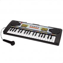 Bontempi - Teclado para niños, 37 teclas, incluye micrófono, mide 42x5x16 cm, 8 sonidos, 8 ritmos, 11 demos, 4 pads de animales y percusión, cable USB, aprender a tocar el piano, teclados infantiles,