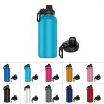 Botella de Acero Inoxidable 1 Litro Deportiva (10 Colores) - Botella de Agua Térmica Reutilizable  Sin BPA  Mantiene 24H Frio / 12H Calor  Termo y Hermética - Doble Pared a Prueba de Fugas.Botellas.