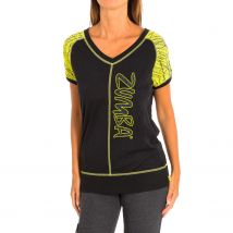 Zumba-Camiseta Deportiva de manga corta y cuello en pico Z1T00469 para Mujer