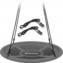 TECTAKE - Columpio nido Swayer, ajustable en altura hasta 120 kg de peso  Columpio redondo, grande y resistente a la intemperie con revestimiento de textileno repelente al agua, Cuerdas extra gruesas,