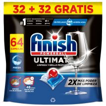 Finish Powerball Ultimate, 128 | 192 | 256 Pastillas para Lavavajillas, Aroma Regular, Limpieza y Brillo Profundos