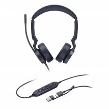 Yealink UH44 Dual UC USB-C/A Auriculares Alámbrico Diadema Oficina/Centro de llamadas USB Type-C / USB Type-A Negro