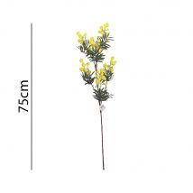 Poenia Arte Floral – Pack de 2 Vara Flor de Mimosa Artificial 75 cm REF 631438 | Rama Amarilla Decorativa Realista para Jarrones, Arreglos Florales, Centros de Mesa, Decoración Primaveral, Bodas,