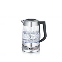 SEVERIN - Tetera y hervidor de vidrio de lujo con capacidad: 1,7 litros de agua, 1,5 litros de té, 3000 W Acero Inoxidable/Vidrio WK 3480