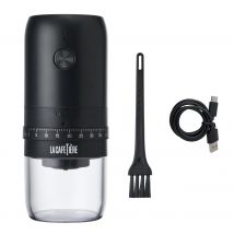 Molinillo de café eléctrico de cerámica con rebabas, portátil, inalámbrico y recargable por USB, negro mate, 200 ml.