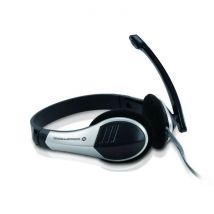 Conceptronic Auricular Chatstar2 V2 Con Micrófono Flexible C08-045, Color Plateado