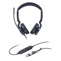 Yealink UH46 Dual Teams USB-C/A Auriculares Diadema con cable Oficina/Centro de llamadas USB Tipo-C / USB Tipo-A Negro