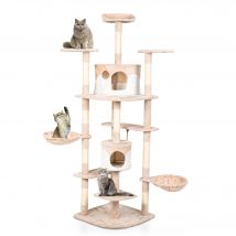 Casa Basics - Árbol Rascador para gatos TIGRA con Plataforma Torre para 1-3 Gatos, Grande altura 204 cm Torre de Escalada, Estable de Varios Niveles, árboles de Actividades, Plataformas, cuerda,
