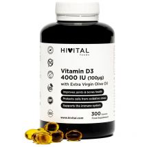 Vitamina D3 4000 UI  300 perlas (Suministro para 10 meses). Hivital
