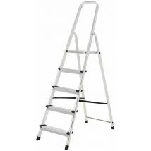 Escalera de Aluminio Plegable 5 Peldaños  Multifunción Antideslizante, Ligera y Resistente Doméstica, fácil transporte y almacenaje. Máxima carga 150 kg.