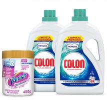 Colon Nenuco Detergente para la lavadora Gel 68 lavados + Vanish Oxi Action Advance Quitamanchas 400g Polvo White Ropa Blanca