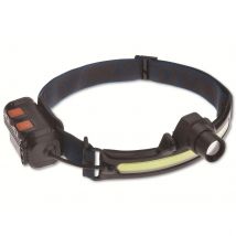 TFA Dostmann Linterna LED Lumatic Head 43.2038.01 linterna frontal recargable superbrillante para pesca, correr, manualidades, camping, a prueba de salpicaduras, color negro