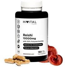 Reishi puro 10000 mg. 180 cápsulas veganas para 6 meses. Hivital