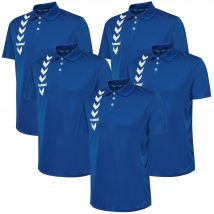 Set de 5 Polos hummel® - Color azul, 100% Poliéster y transpirable - Talla L