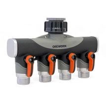 Distribuidor Metálico Orework - 4 Vías - 3/4 Pulgadas - Blíster