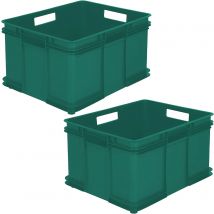 Keeper - 2X Caja de Almacenaje Eurobox XXL de Plástico Eco (PP) 52x43x28 Cm Verde 54L