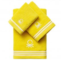 Set de Toallas de Baño 3 Piezas (30x50CM + 50x90CM + 70x140CM) 450GSM 100% Algodón Amarillo Rainbow - United Colors Of Benetton