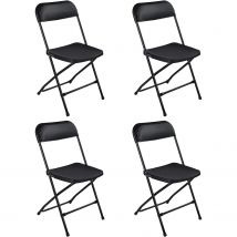 T-Lovendo Pack de 4 Sillas Plegables de Plástico para Comedor, Patio, Cocina, Camping y Más