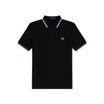 Fred Perry Polo Twin Tipped Negro Hombre - Tejido de Piqué de Algodón
