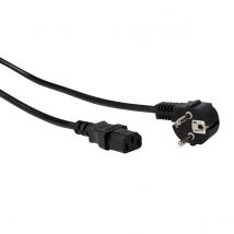 Cable de Alimentación Perel - Color Negro - Cee 7/7 90° + C13 - 2 M - H05vv-f 3g1.00 Mm² - Repetidor de Wifi