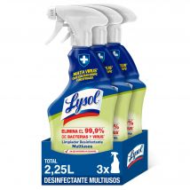 Lysol Spray desinfectante y limpiador multiusos, aroma frescor manzana - Pack 3x750 ml