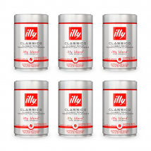 Café en Grano Illy Tostado Classico 100% Arábica, Notas de Caramelo y Flores, PACK 6 UNIDADES - QUMIR