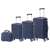 Conjunto de Maletas de Viaje Elegantes: Carcasa Ligera, Cerradura Numérica, 4 Ruedas Giratorias 360°, Asa Telescópica de Aluminio  Juego de Maletas   Maleta ( 6990 M001 8001 8002 H24 )
