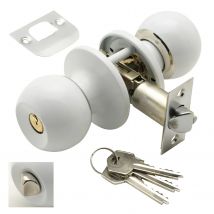 SANCO STORE - WOLFPACK LINEA PROFESIONAL Pomo Puerta Wolfpack Con Llave Con Condena Blanco Para Entrada