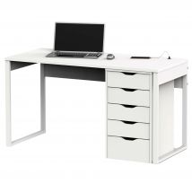 Cajonera Eko 5 Cajones Color Blanco Oficina Despacho Moderno Mueble Almacenaje 71x40x43 cm