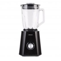 Mellerware - Batidora de vaso eléctrica 1500W. Jarra cristal 1,5L, 6 cuchillas. Tratamiento fruta, smoothie, picadora, Batidos. Picahielos. INOX. T