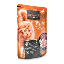 Leonardo Menú de Pato y Quesos Sobres para Gatos - 16 unidades x 85 gr