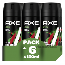 Axe Africa Desodorante en Spray para Hombre 150 ml - Pack AHORRO 6X150ML