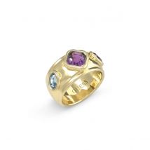 Guess Anillo Mujer Mamounia De Acero Dorado, Multicolor Talla Europea 54 Talla España 14,00