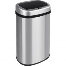 T-LoVendo Cubo de Basura Automatico Cocina con Sensor de Movimiento Inteligente Sin Contacto | 50 litros Acero INOX Tapa Automática Carga con Pilas o Batería. Diseño moderno para hogar oficina y