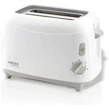 Haeger Tostadora Doble Compartimento 900W 7 Posiciones Bandeja Migas Simple Funcional Blanco