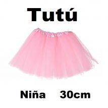 Tutú niña,falda de tul,color rosa,talla niña 30cm,fiesta,halloween,carnaval,party,fespu