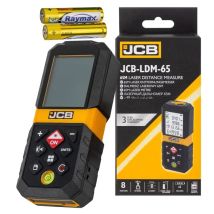 Telémetro láser digital LCD JCB 65 m, medición precisa hasta 65 m, precisión ±3 mm, pantalla retroiluminada, memoria de 30 mediciones, ideal para construcción y bricolaje.