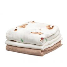 Set Tres Muselinas Bambu Kiokids 70 x 70 cm