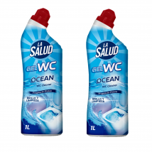 Gel WC Ocean La Salud - Pack 2 Botellas - Limpieza Impecable - Fragancia Duradera - Previene Incrustaciones - 750ml