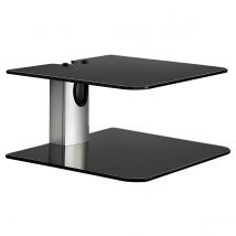 Approx Soporte Doble de Pared para Proyector y Reproductor - Cristal Templado Negro - Peso Max 20kg