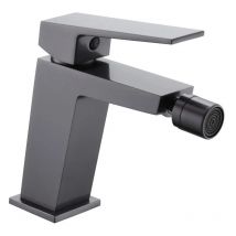 Imex Art BDAR025-2BGM grifo monomando sobre repisa para bidé de latón con acabado negro metalizado