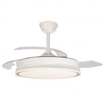 Akunadecor - OFERTA Ventilador de techo PITIJOPO con motor DC 6 velocidades Tecnología Led muy eficiente 45W tres tonalidades, Control remoto con temporizador, luz REGULABLE en color e intensidad,