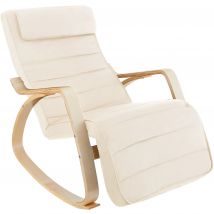 Tectake - Mecedora ONDA con reposabrazos y estructura de madera de abedul, Acolchado cómodo con