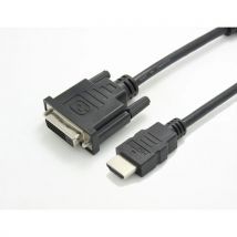 Value cableadapter hdmy-DVI. M/F. Black. 15cm