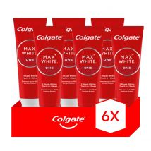 Pasta de dientes blanqueadora Colgate Max White One 75ml Pack de 6 | Dientes Blancos en 1 Semana con
